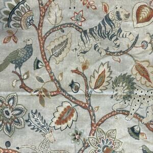 Belle Maison Fabric Jonah Pewter Jungle Drapery Upholstery Pillows 54" x‎ 45"